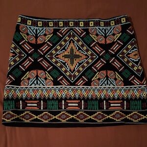 Alice + Olivia Elana Multicolor Geometric Embroidered Skirt